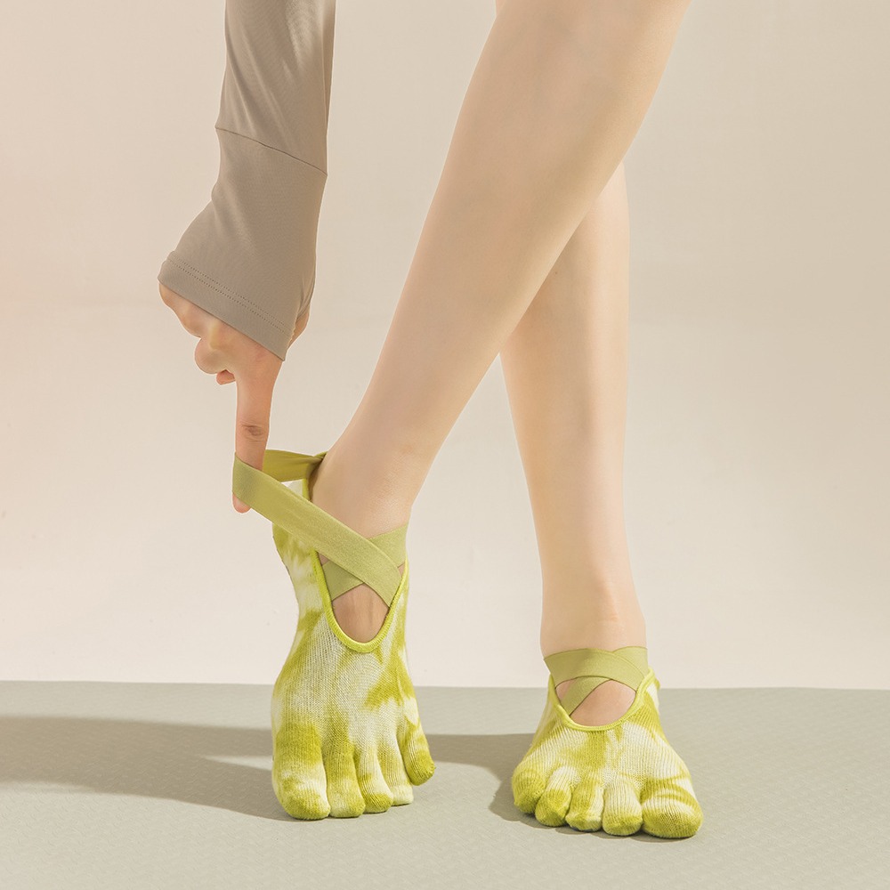 Pilate Yoga Workout - Calzini Tie-Dye da Donna con Cinque