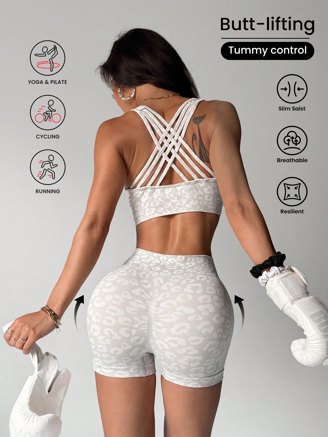 Pilates Yoga Gear - Set yoga da donna con stampa