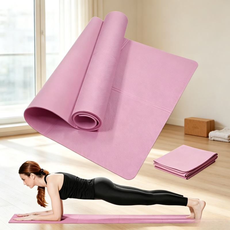 Pilates Yoga Mat Workout - Tappetino da yoga antiscivolo, spesso 4